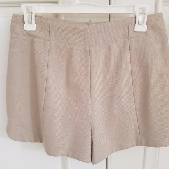 TOPSHOP high waisted beige shorts zip pockets 6 - Picture 3 of 6